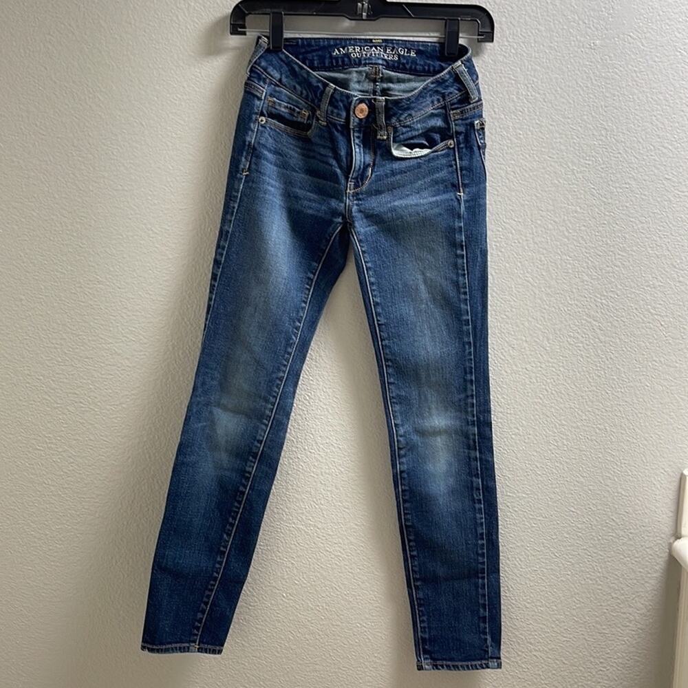 E) American Eagle Outfitters Skinny Stretch Women Jeans Blue size 00 - Picture 12 of 12